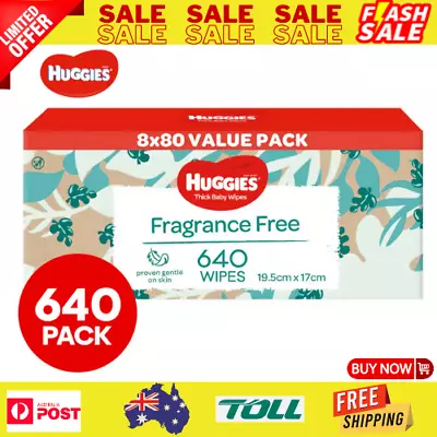 640 HUGGIES Thick Baby Wet Wipes Bulk Mega Pack Fragrance Free- Baby Wipes • $29