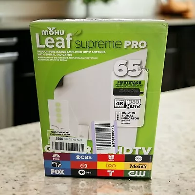 Open Box Mohu Leaf Supreme Pro Amplified Indoor HDTV Antenna W/ Signal Indicator • $53.94