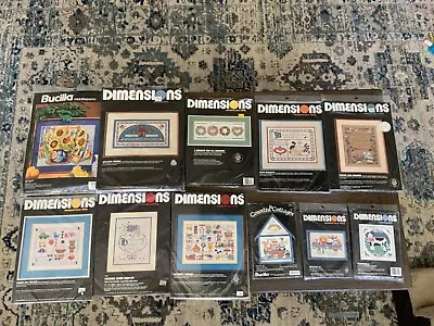 Counted Cottages Bucilla Dimensions Cross Stitch/Needlepoint Kits Vtg Lot Of 11 • $24.50