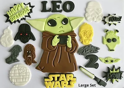 Edible Fondant Star Wars - Yoda Body Cake Topper Fondant Sugar Paste Decorations • £14