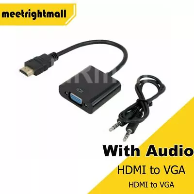 1080P HDMI To VGA Converter Adapter HDMI Male To VGA Female With Audio Line Out • $6.94