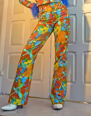 Elsie & Fred Groove Jet 70s Floral H/Waist Bootcut Flare Trousers XS BNWT £51.99 • £21.99