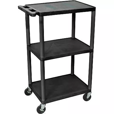 Luxor Black Endura 3 Shelf A/V Cart • $137.30