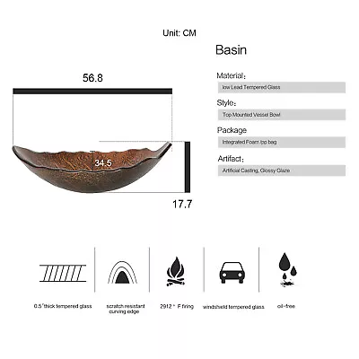 £78.99 • Buy Bathroom Sink Basin Artistic Wash Bowl Countertop Tempered Glass Tap Waste Set