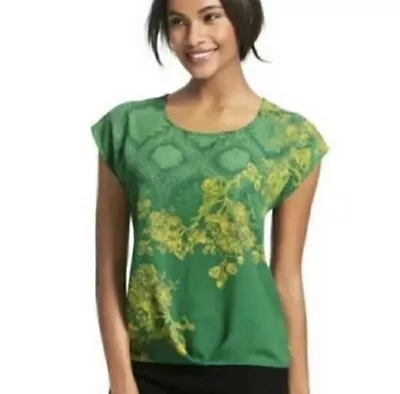 CAbi Emerald Green Envy Chiffon Top Style #597 Size Large • $20