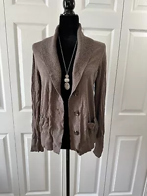 Mossimo Womens Cardigan XXL Brown Open Front Long Sleeve Collared Knit  Sweater • $14.99