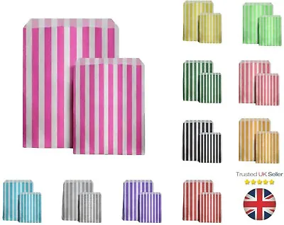 £0.99 • Buy Candy Stripe Paper Bags Sweet Favour Buffet Gift Shop Party Small Medium Uk