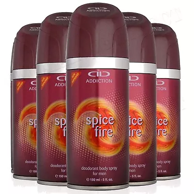 Addiction Spice Fire Deodorant Body Spray For Men 6 X 150 Ml • £13.98