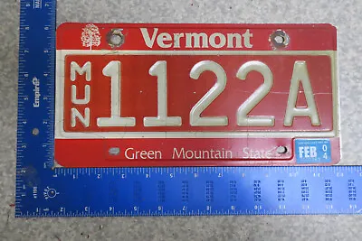 2004 04 Vermont Vt License Plate Tag Municipal Mun Police Cop Town Truck #1122a • $31.49