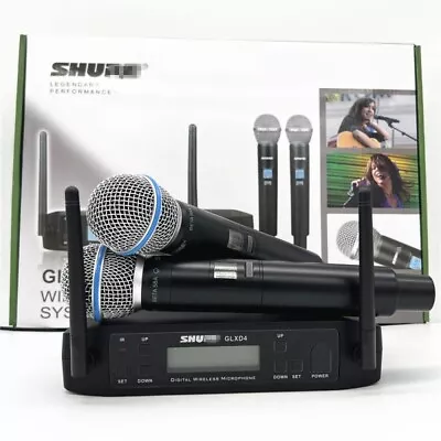 Microphone Shure GLXD4+BETA58A Dual Channel Digital W/ 2pcs Mic Wireless  System • $145.67