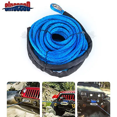 5/16  X 50' Synthetic Winch Rope Line Cable 12000LB Fits UTV SUV Pickup Trucks • $33.99