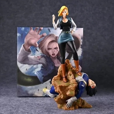 Dragon Ball Z Android 18 Vs Vegeta Anime Figure Gk Statue Model Pvc Doll Toys • $29.99