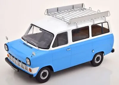 1:18 KK Scale DC180464 Ford Transit Bus W/Roof Rack Blue /White 1965 • £104.99