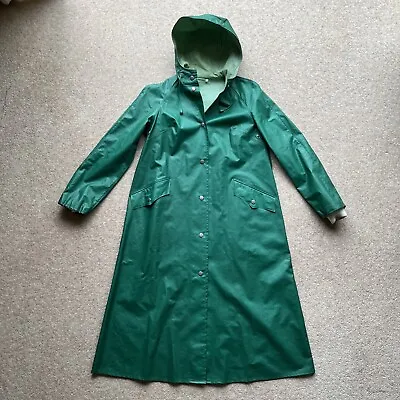 Vintage Rukka Green PVC Rubber Raincoat/ Mac Finland - Size 36 - Ptp 20 • $136.77