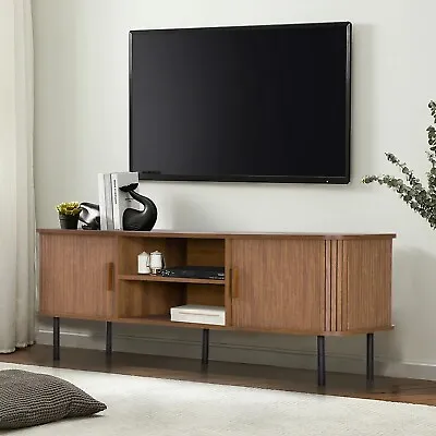 Farmhouse TV Stand For 55  Entertainment Center Media Console Storage Cabinets • $169.99