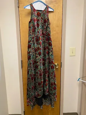 Women's Aiden Mattox/ Red Multi Printed Velvet Gown/ Size 4 • $100.80