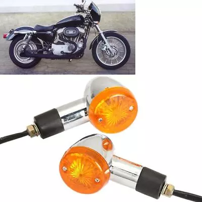 2x Motorcycle Turn Signal Blinker Indicator Lamp For Honda Suzuki Yamaha Chrome • $19.99