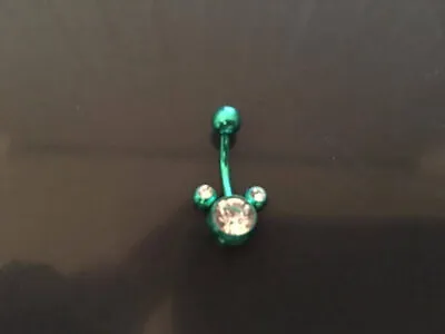 Disney's Mickey Mouse Icon/Ears Navel/Naval Ring For Belly Button--Green • $4