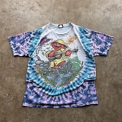 Vintage Grateful Dead AOP Tye Dye Band Shirt ~Men’s XL Liquid Blue Thrashed • $100