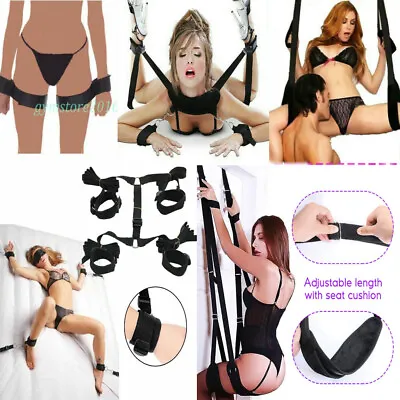 Bondage Kit Bed Restraint Strap Wrists Ankle Cuffs Open Leg Spreader Slave BDSM • $14.39