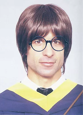 Brown Wig School Boy 60s 70s Geek Nerd Wizard Beetles Fancy Dress Costume • £9.80