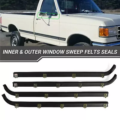 Inner & Outer Window Sweep Felts Seals Weatherstrip For 87-97 Ford F150 Truck • $36.40