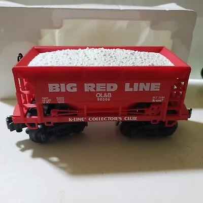 K-Line Collectors Club Big Red Line Ore Car O Gauge 1994 KCC OL&B K-90006 • $19