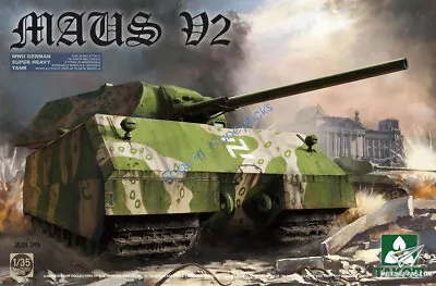 Takom 2050 1/35 Scale Maus V2 WWII German Super Heavy Tank Model Kit • $55.81