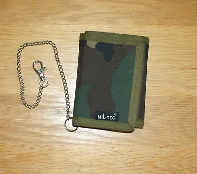 Men's Wallet Trifold Camouflage Fabric Security Chain By Mil-tec New No Tags • £4.99