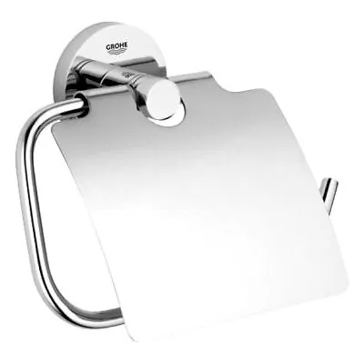 £31.95 • Buy Grohe Essentials Bathroom Toilet Roll Holder With Cover Chrome Modern 40367001