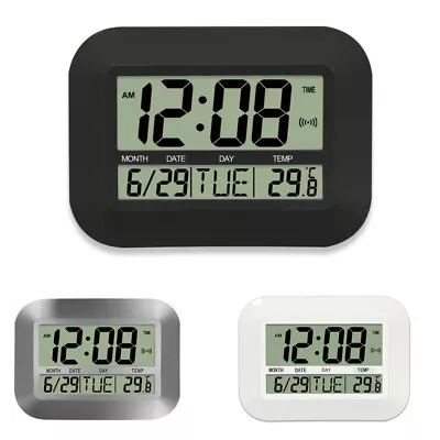 Digital Wall Clock Battery Operated Large Digital Clock Temperature Date And Day • $32.90