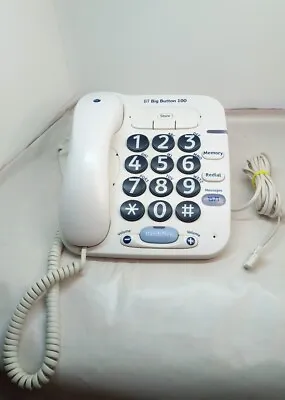 BT Big Button 100 Analogue Telephone With Wall Mount -  READ DESCRIPTION • £9.99