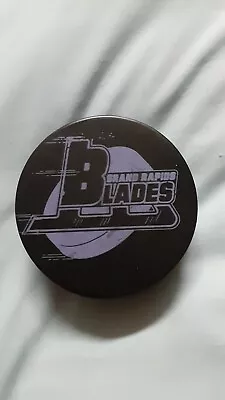 1976-77 Grand Rapids Blades (USHL) 2 Color Logo Official Game Used Puck • $50