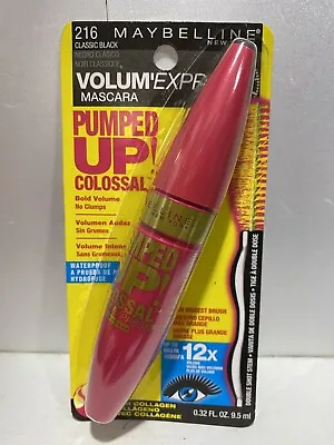 Maybelline Volume Express Mascara PUMPED UP COLOSSAL #216 Classic Black (NEW) • $4