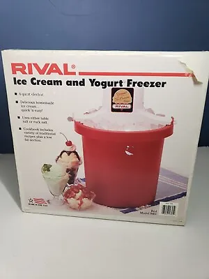 Vtg Rival Electric Ice Cream Freezer Maker 4 Qt Quart Model 8401 USA Made NEW • $44.99