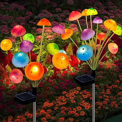 Solar Outdoor Lights Mushroom Garden Decor2 Packs 24 LED Solar Mushroom Ligh... • $32.99