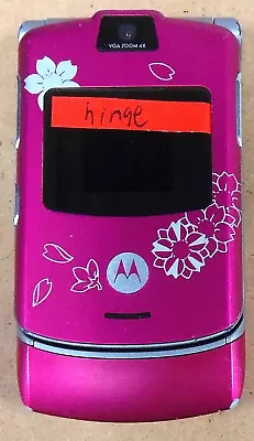 Motorola RAZR V3 - Pink Miami Ink Flower Tattoo (T-Mobile) Very Rare Flip Phone • $42.49