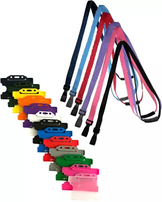 ID Card Badge Holder & ID Soft Neck Lanyard Strap - J-Clip Free P&P • £2.53