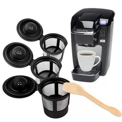 COFFE FILTERS 3+1 Spoon FOR Keurig Refillable Reusable Stainless Mesh Compatible • $8.90