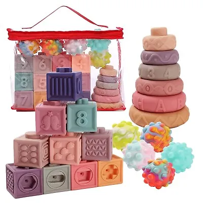 24 Pack Montessori Toys For Babies | 3 In 1 Baby Toys Bundle | Stacking & Nestin • $17.99