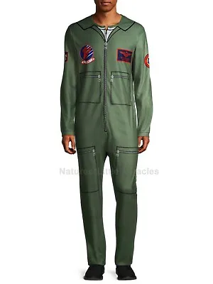 TOP GUN Mens Union Suit Jumpsuit Pajamas Pants Size S-XL Costume Maverick Pilot • $31.45