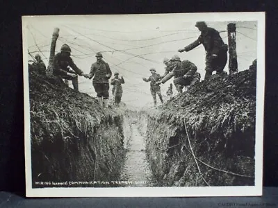 WWI French Soldiers Wiring Trench Barbed Wire Real Photo Military Oise France • $10.98