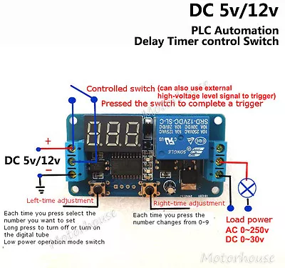 DC 5V 12V Digital LED Display Delay Timer Counter Switch Module PLC Automation • £5.38