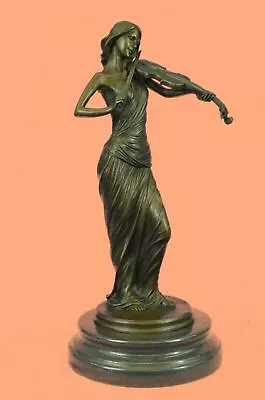 Bronze Sculpture Hand Made Violin Payer Music Trophy Museum Quality Work DEAL • $154.50