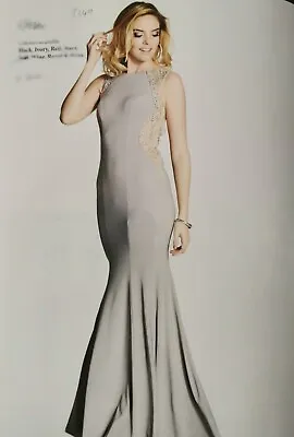 Tiffanys Mila Size 10 Stone Grey Evening Dress  Cut Out Bodycon Backless BNWT • $24.85