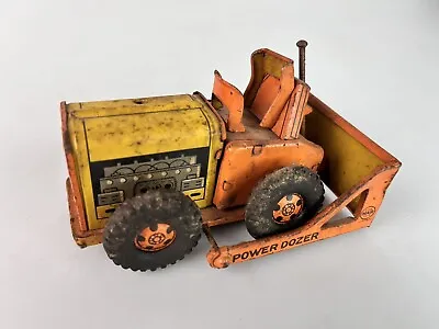 Vintage Line Mar MARX Tin Litho Friction Toy POWER DOZER Yellow Linemar JAPAN • $17