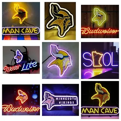 Minnesota Vikings 14 X10  Neon Sign Light Lamp Beer Bar Multiple Series • $80.99