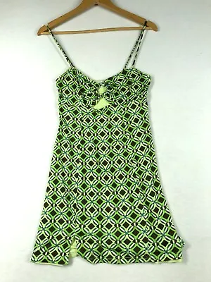 $15 • Buy Bershka Green Mini Dress Size S Adult Womens Sleeveless Polyester Elastane