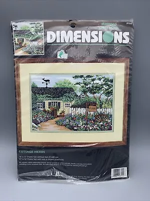 NEW Vintage 1995 Cross Stitch Kit “Cottage Herbs” Dimensions 16 11” NOP#3152 • $17