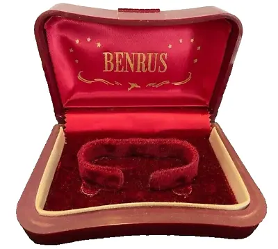 Vintage Benrus Plastic Burgundy Velvet Lined Empty Presentation Watch Box • $14.99